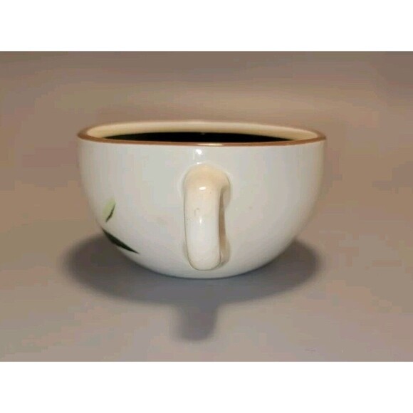 Stangl Pottery Coffee Tea Cups Set 6 Thistle Design Hand Painted Low Profile MCM - Picture 3 of 9